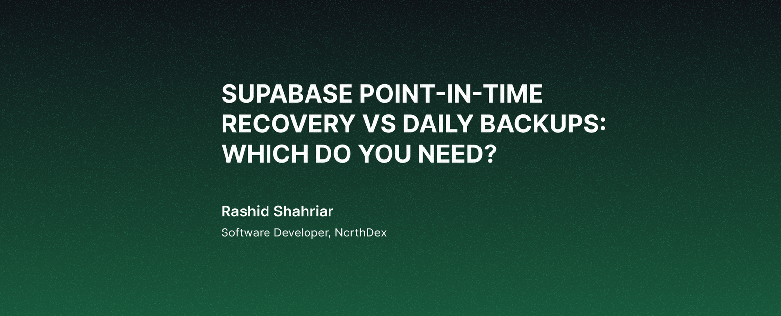 Supabase Point-in-Time Recovery vs Daily Backups: Which Do You Need?