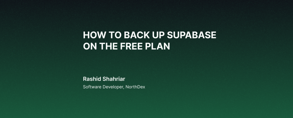 How to Back Up Supabase on the Free Plan