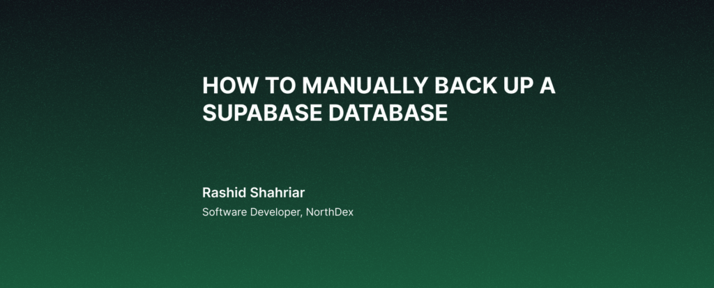 How to Manually Back Up a Supabase Database